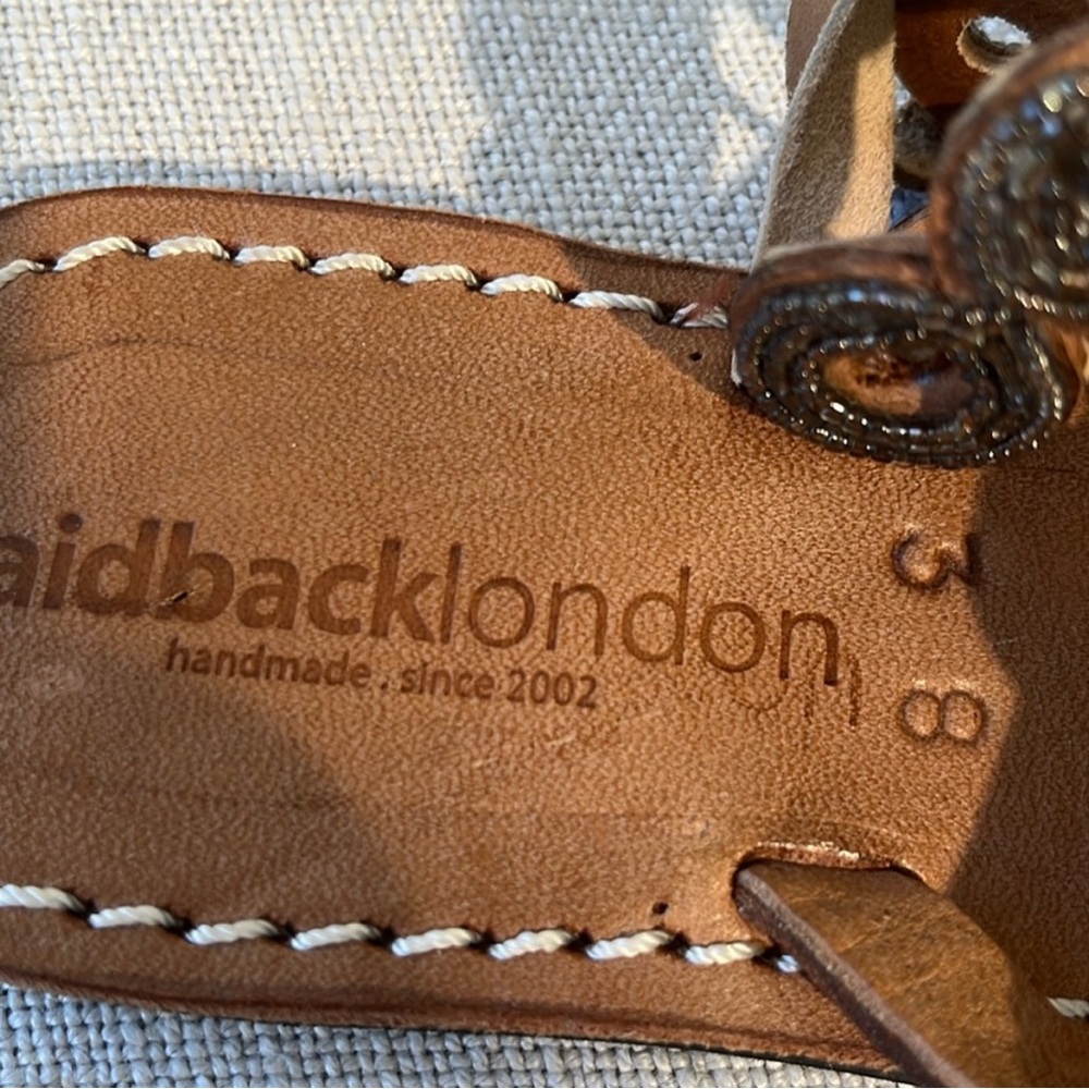 Anthropology Laid back London gunmetal strappy sandals - Picture 3 of 4